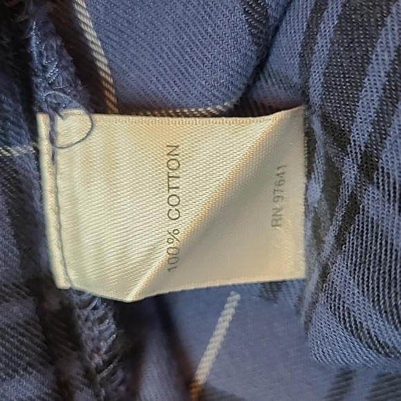 NEW J JILL BLUE PLAID OVERSIZED LONG SLEEVE BUTTON-UP SHIRT - Picture 14 of 15